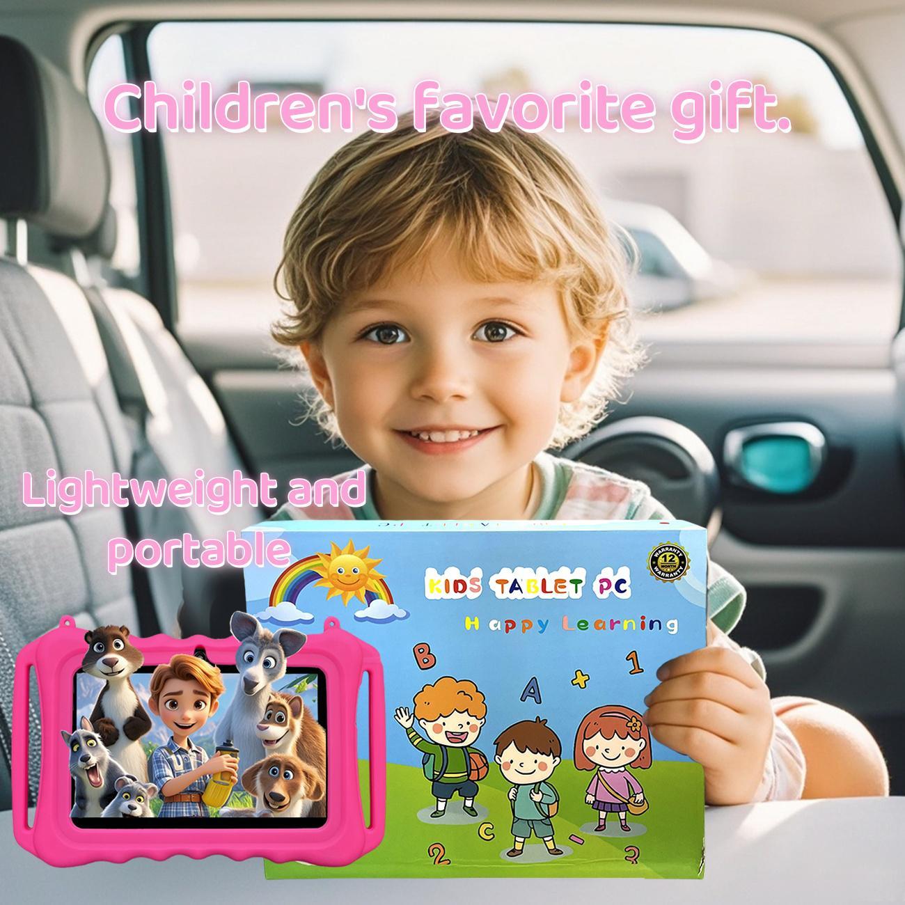 7 Inch Android Tablet, Parental Control Tablet with Silicone Case, Multifunctional Tablet for Education & Entertainment