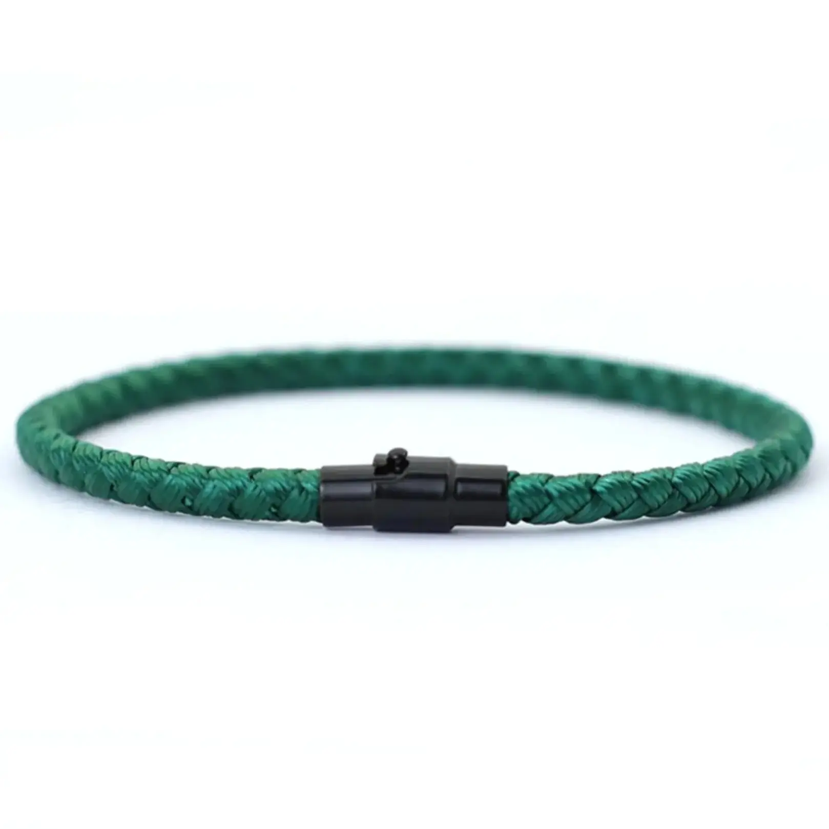 Magnetic Clasp Braided Rope Bracelet, Minimalist Solid Color Unisex Wristband, Delicate Couple Matching Accessory For Daily Casual Wear And Holiday Gifting