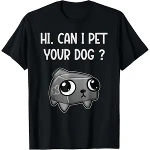 Dandy's World Pebble | Can I Pet Your Dog? Dandy's World T-Shirt for adult men kids boy graphic Tees shirts  funny vintage fashion Short Sleeve tops vacation outfits clothing