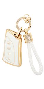 Key Fob Cover for Lexus RX is NX ES RC RX LX Pink 4 Button Car Keys Case Shell Accessories Bling Keychain Lanyard Full Protector Covers Girly Female TPU