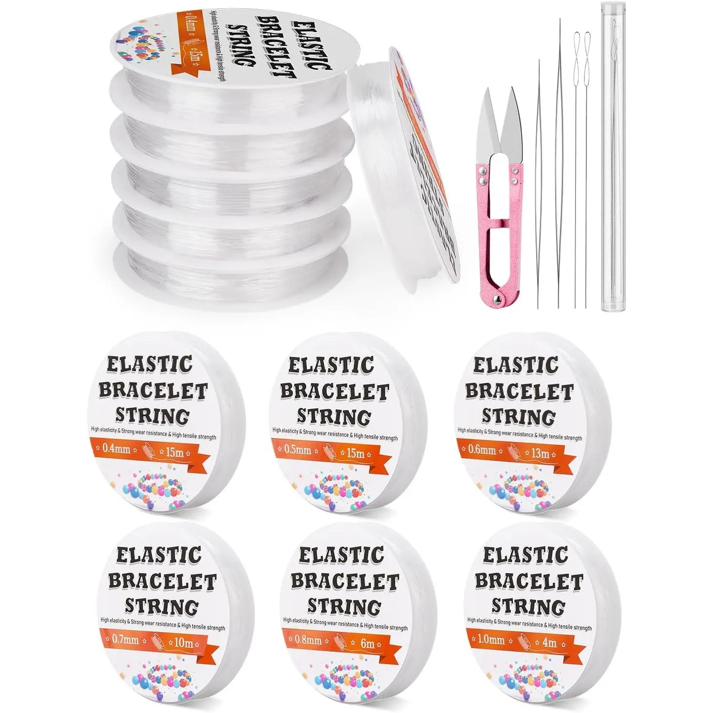 6 Sizes Stretchy Bracelet String Elastic String for Bracelet Making  Making Supplies Easy to Knot with  Making Supplies Beading  and Container for Storage
