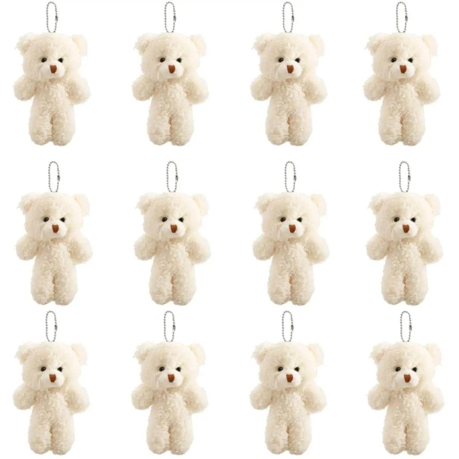 12-500Pcs Mini Teddy Bears Tiny Soft Stuffed Teddy Bear Small Plush Bears Bulk for Birthday Party Decor Favors Bag Keychain