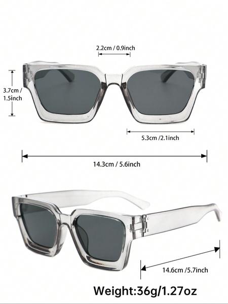 6-Pack Men's Rectangular Thick Frame Sunglasses – Classic Street Style Minimalist Design Set, UV400 Protective Trendy Shades Perfect for Street Photography, Daily Casual & Outdoor Fashion Activities