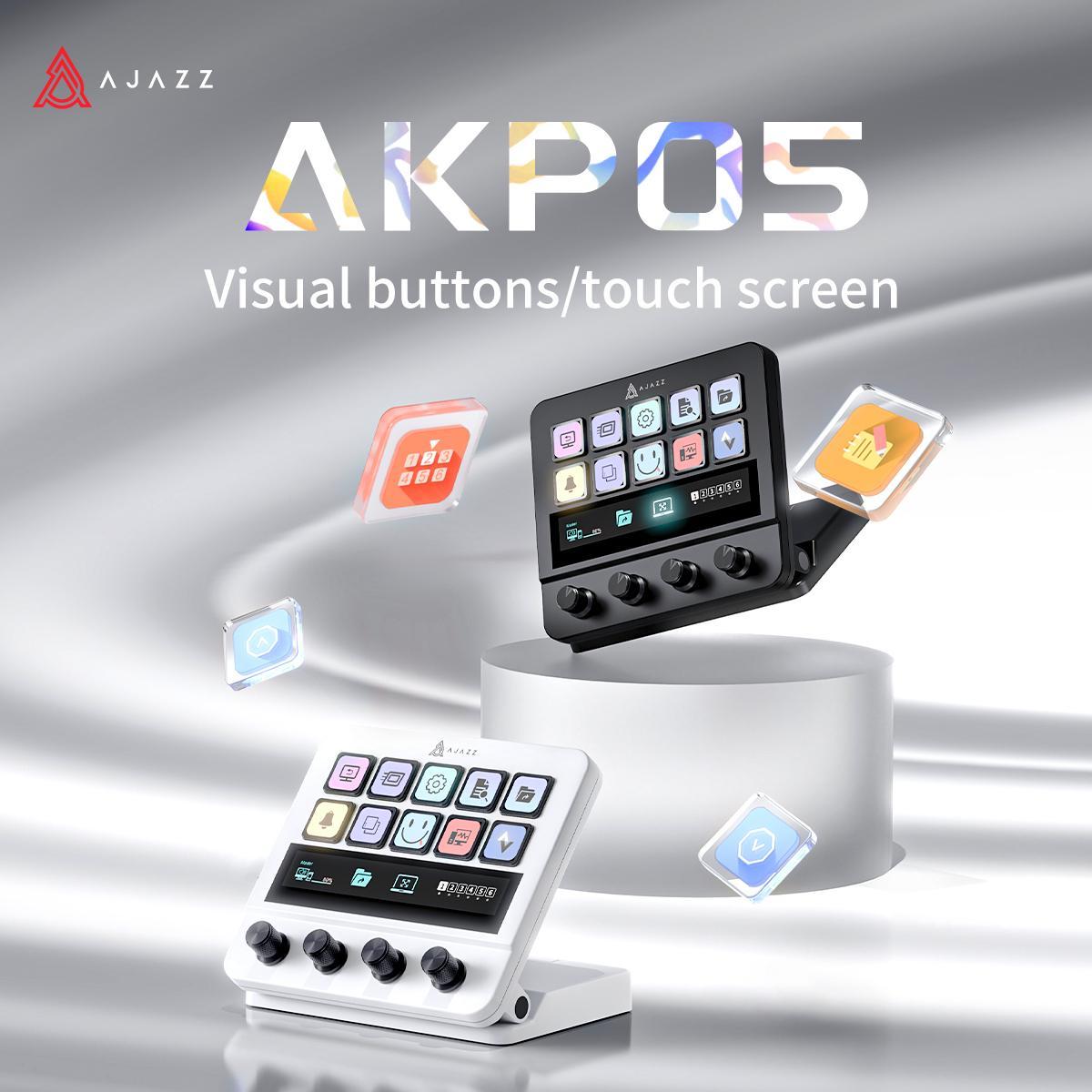 AJAZZ AKP05 console, Console accessories, programmable visual button touch screen function custom adjustable stand multi-audio control one-key operation customizable button integrated live broadcast console multi-button