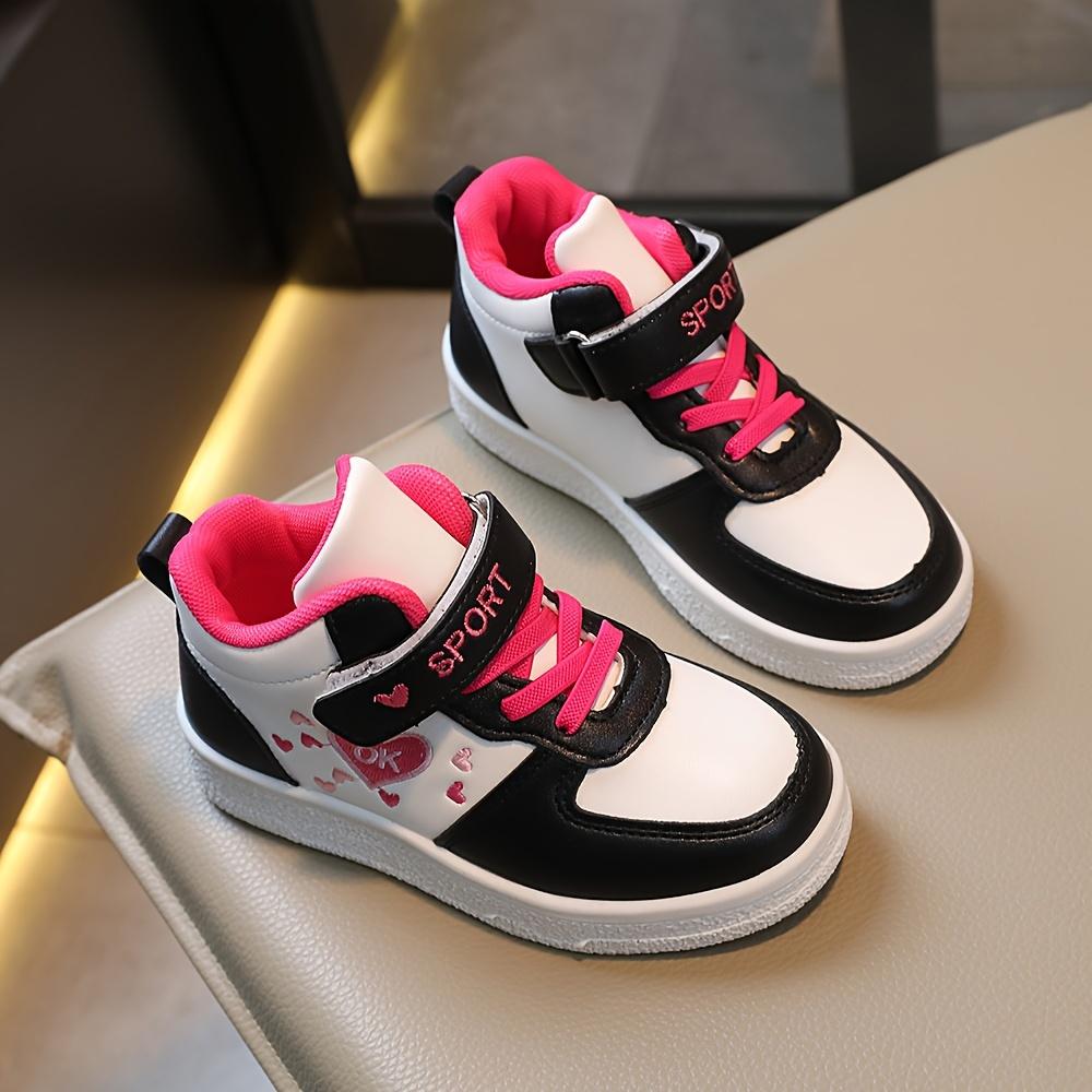 Girls' PU Leather All-Seasons Trainers with TPR Sole - Non-Slip, Stable, Lightweight, Comfortable, Easy-to-Care, Versatile-Style Running Shoes for Daily School Wear (New Model)