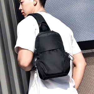 Breast bag, men's shoulder bag, messenger bag, usb charging gift, leisure sports backpack wholesale delivery, lightweight