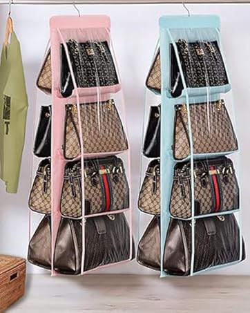 Medium and Large Handbag Hanging Purse Organizer for Closet, Handbag Storage Organizer Hanger Oxford Cloth Closet Organizer for Family Closet Bedroom, Foldable and Universal Fit, Grey Medium and Large Handbag Hanging Purse Organizer for Closet, Handbag Storage Organizer Hanger Oxford Cloth Closet Organizer for Family Closet Bedroom, Foldable and Universal Fit, Grey