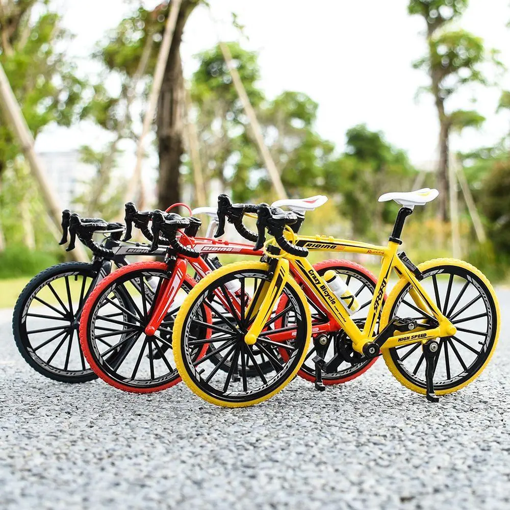 Alloy Simulation Folding Mountain Bike Model Kit, Biking-Themed Ornament for 3-8 Years Old Children, Bicycle Model