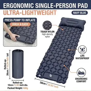 High-Density Nylon Inflatable Cushion, Dual-Layer Leak-Proof Foldable Mattress, Waterproof, Durable, Ideal for Camping, Beach, Travel