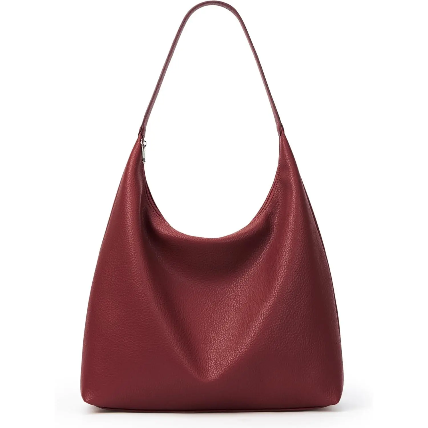 Women's Slouchy Vegan Leather Hobo Tote Bag - All Seasons 18L Crescent Shape, 34cm Soft Shoulder Purse with Utility Pockets for Work, Commute