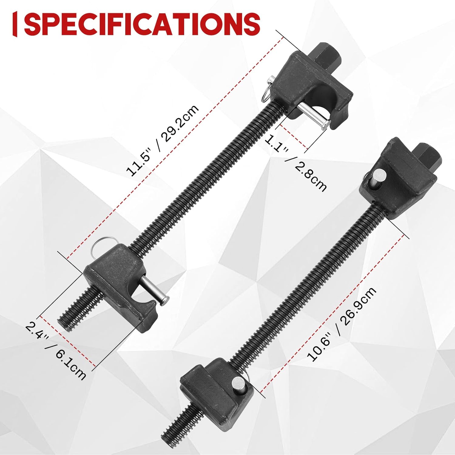 Macpherson Strut Spring Compressor Tool Kit | Heavy Duty Dual Coil Spring Compressor with Locking Pins, 13/16" Socket 1/2" Drive, 11.5" Range, Set of 2 for Suspension Work Macpherson Strut Spring Compressor Tool Kit | Heavy Duty Dual Coil Spring Compressor with Locking Pins, 13/16" Socket 1/2" Drive, 11.5" Range, Set of 2 for Suspension Work