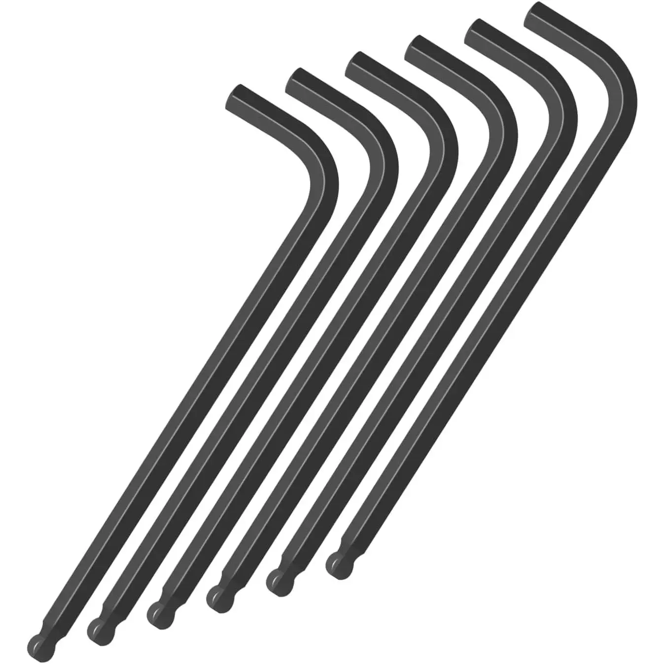 2mm (mm) Long Arm L-Shaped Ball End Hex Allen Wrenches (6-Count) - CR-V Steel with Black Oxide Finish for High-Torque Furniture Fix, Socket Caps, DIY Users Maintenance