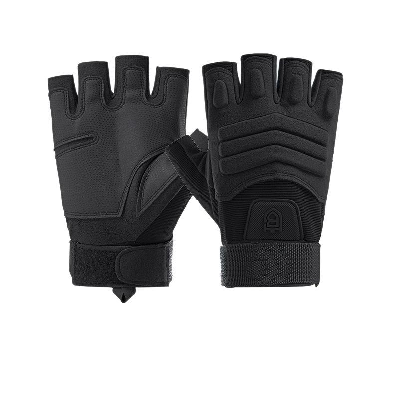 Outdoor tactical gloves non-slip men's and women's sports locomotive motorcycle riding non-slip wear-resistant protective soft half-finger gloves Waterproof Touch Screen