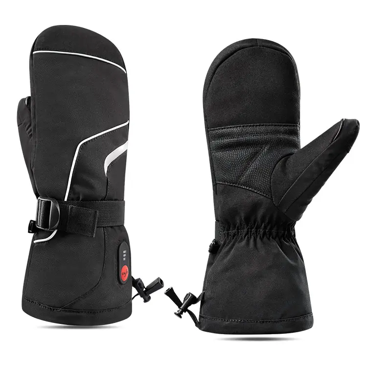 Waterproof Touchscreen Heated Mittens for Skiing & Snowboarding, Rechargeable Battery Heated Ski Mittens for Winter Cold Weather Protection