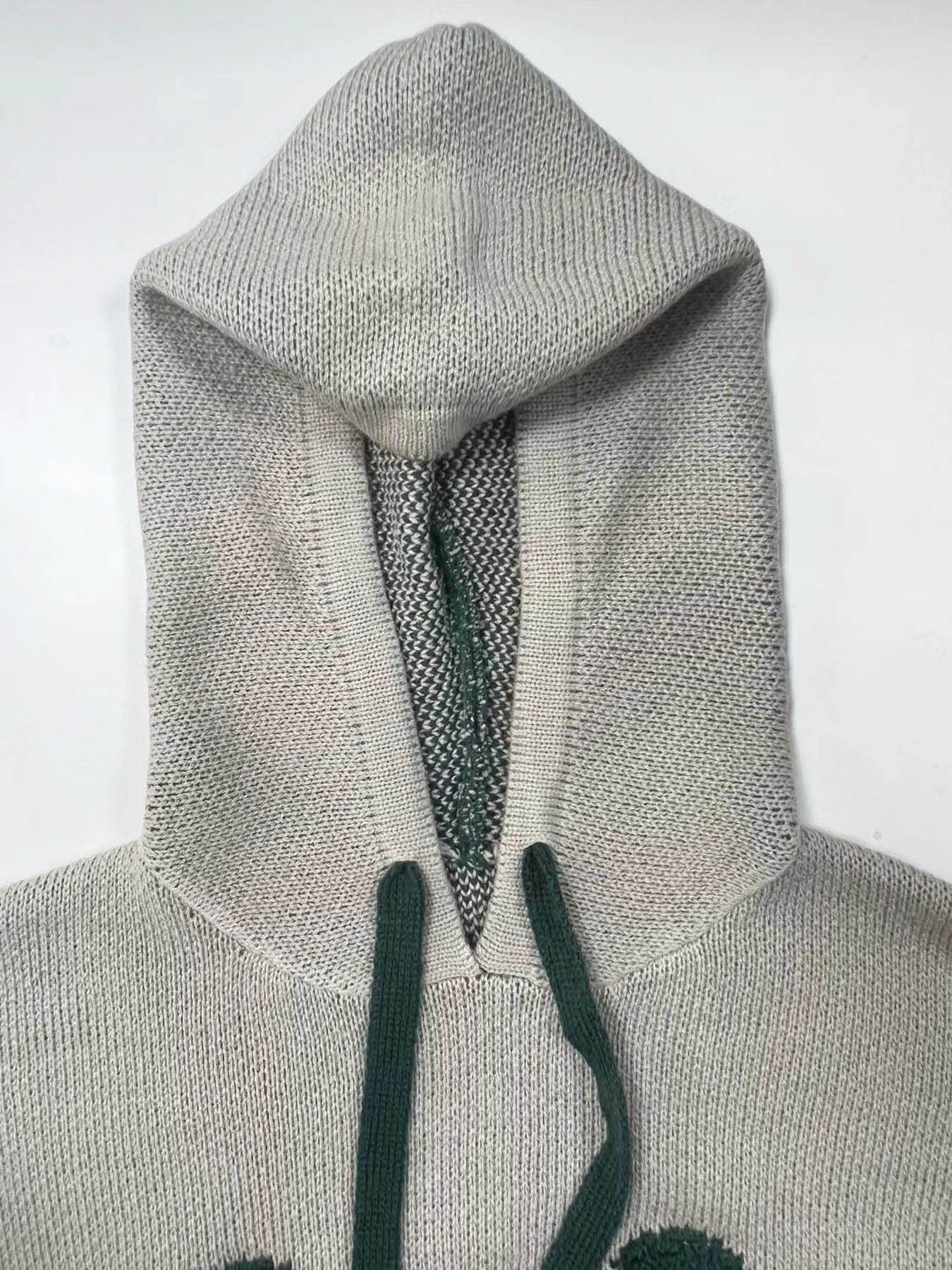 Women's Cartoon Face Print Drop Shoulder Hooded Knitted Sweater, Fashion Casual Long Sleeve Drawstring Hooded Sweater for Daily Holiday Outdoor Wear, Women Knitwear for Fall & Winter, Sweaters for Women