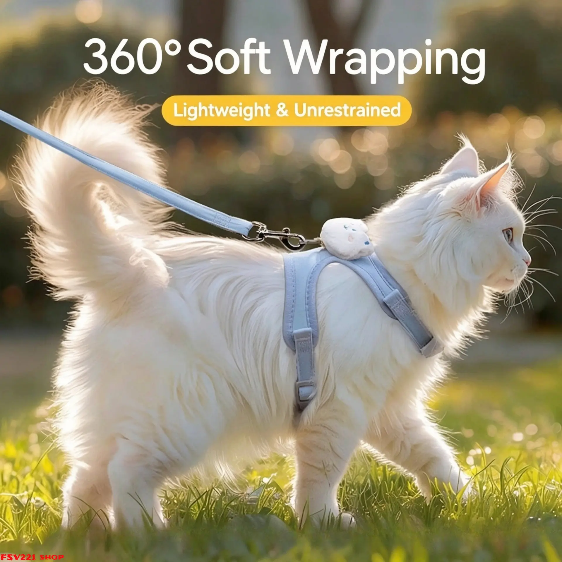 Cat traction rope anti-break free go out special cat rope kitten cat walking cat artifact pet anti-lost chest strap chain