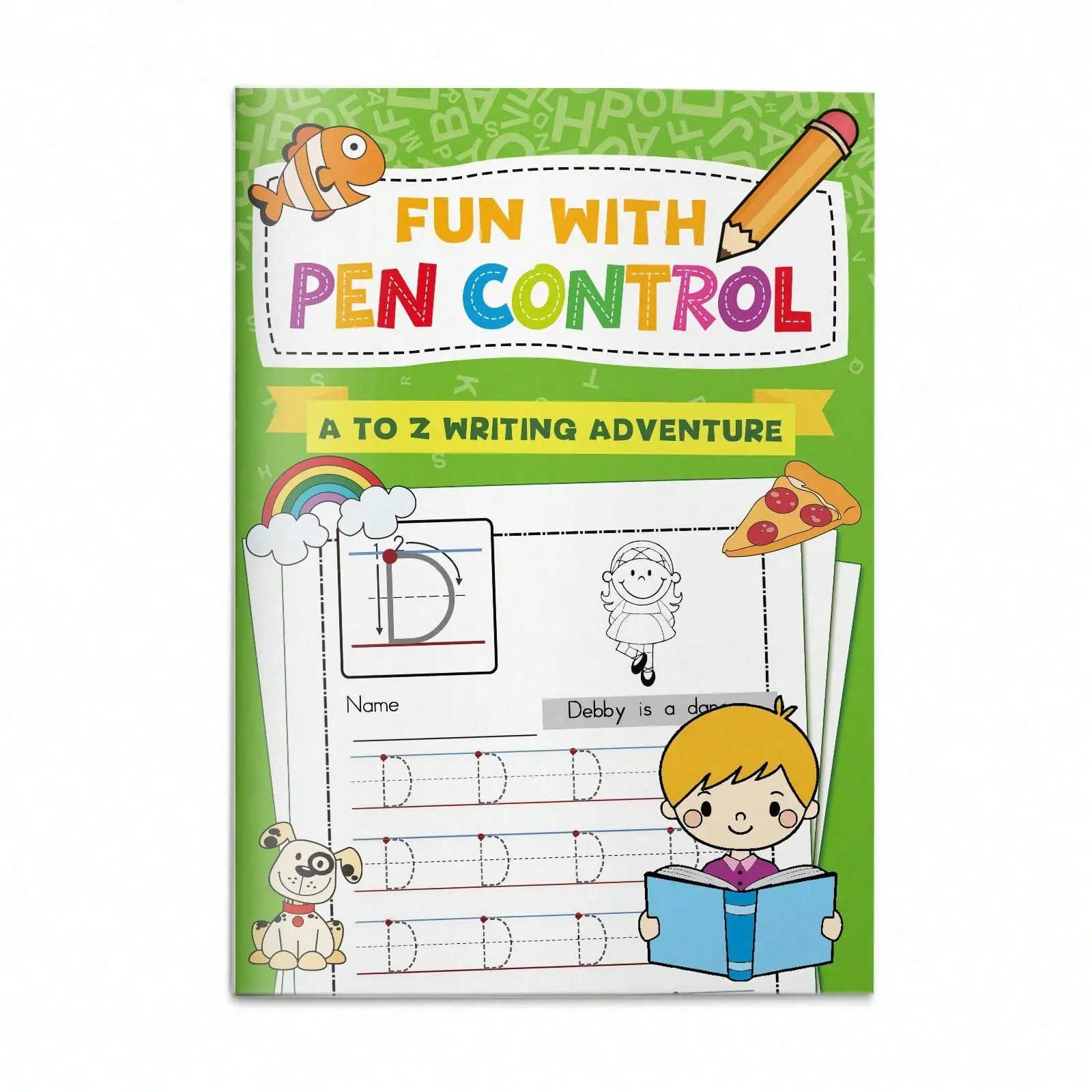Alphabet Spelling Workbook – Letter-by-Letter Word Building with Trace-and-Write Lines, Phonics-Friendly Spelling Practice and Picture Clues, Builds Vocabulary, Letter Recognition, Handwriting and Early Reading Skills