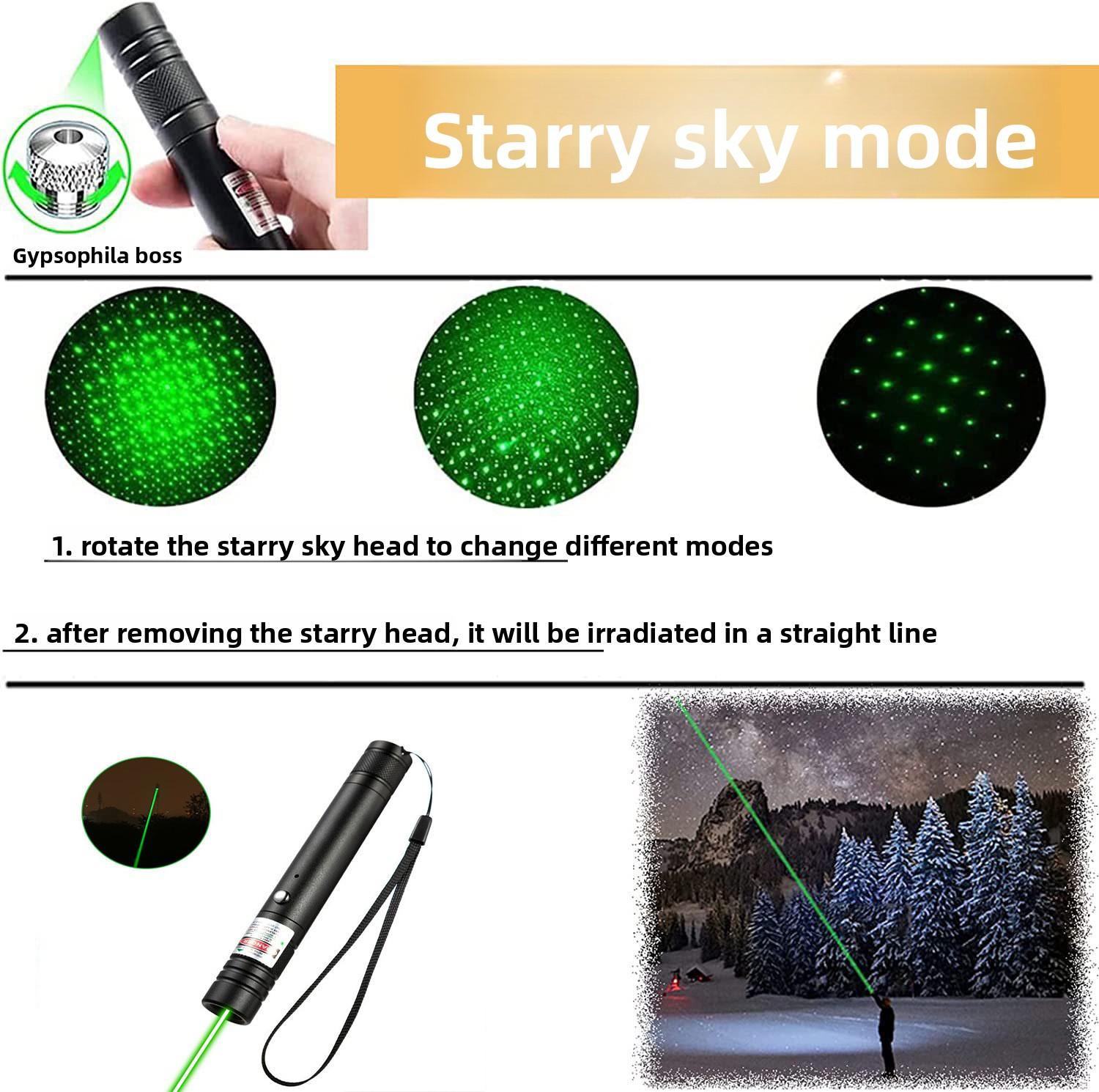 Rechargeable Green Laser PointerCat Toy Interactive Pet Chaser with USB Charging Long Range Safe for Indoor Outdoor Play for Cats Kitten Exercise