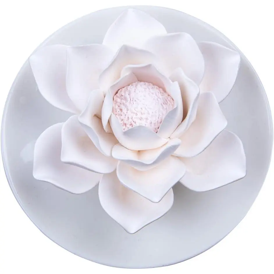Lotus Shape Porcelain Passive Flower Diffuser - Fragrance Scented Aromatherapy Diffuser with Steady Aroma Release, Small Room Desk Bathroom Room Decor for Outdoor Leisure Fishing Enthusiasts