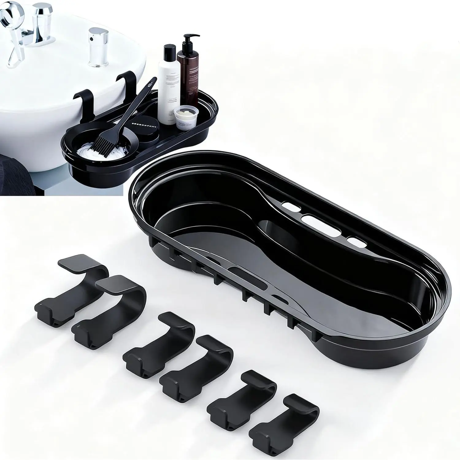 Salon Storage Rack Shampoo Bottle Shelf Shampoo Bowl Tray to Hold Color Bowls  Salon Organizer Tray for Hairdressing Tools, Coloring Bowls, Combs