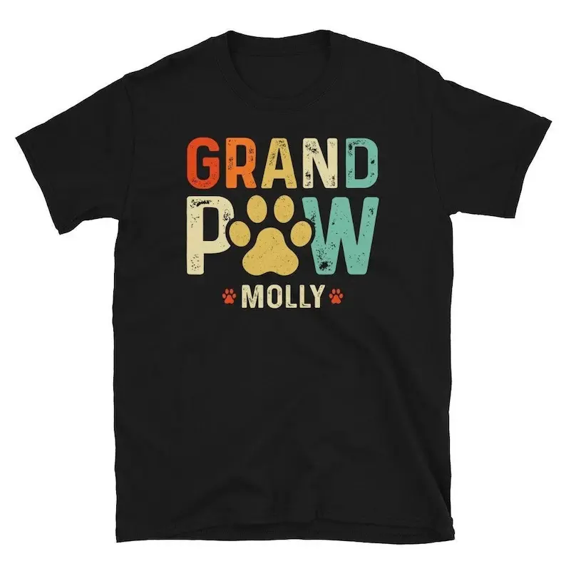 Dog Grandparents Shirt, GrandPaw Gifts, Custom Dog Grandpa with Dog Names, Fun Dog Lover TShirt