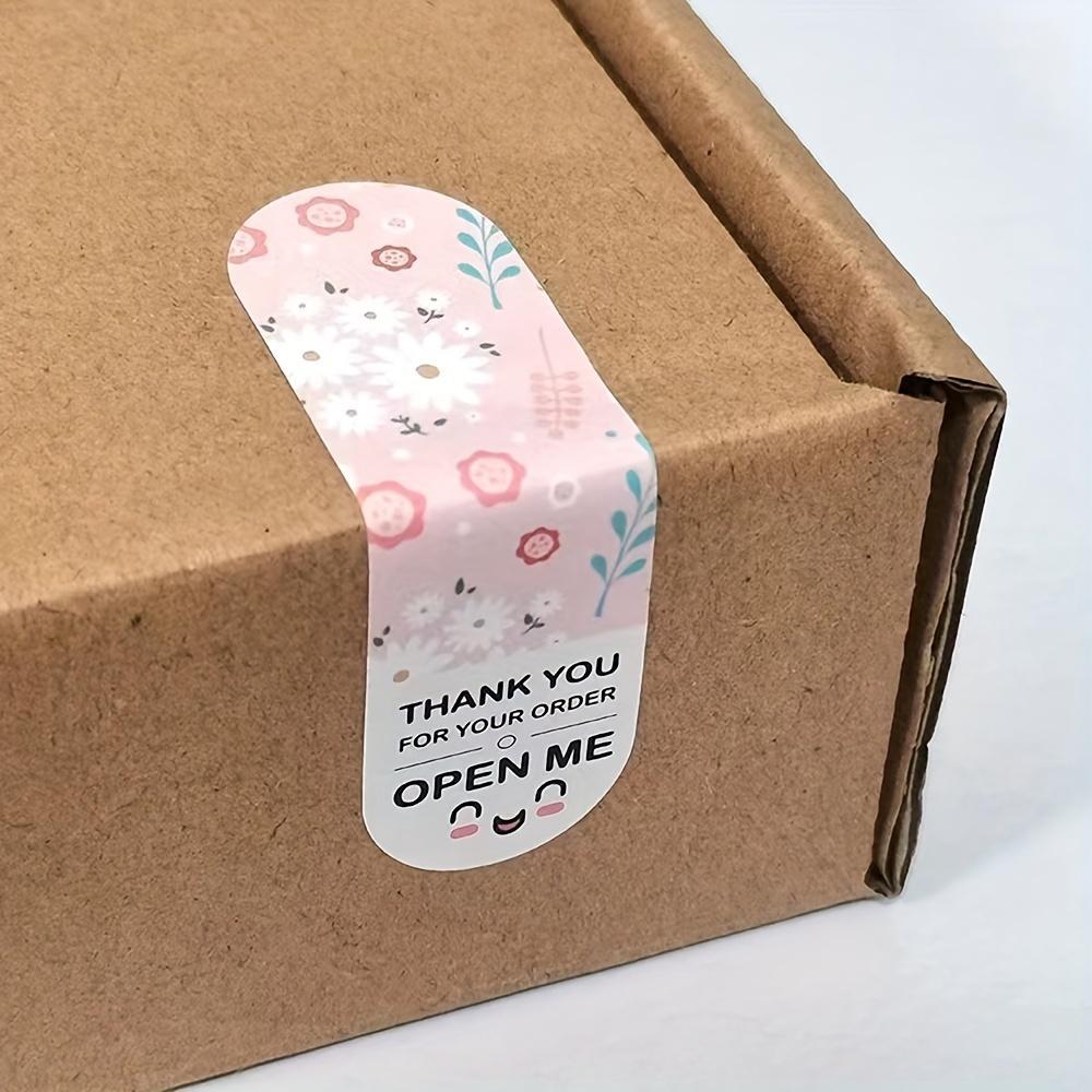 Floral Pattern Thank You Sticker, 100pcs/pack Package Sealing Sticky Label Sticker, Self Adhesive Stickers, Gift for Small Business