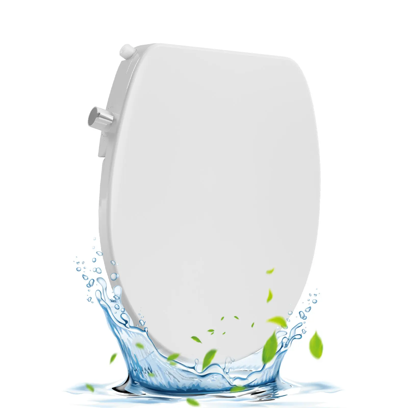 Garvee Non-Electric Bidet Toilet Seat, Self-Cleaning Dual Nozzles - Adjustable Ambient Water Spray Pressure - Soft-Close Lid - Easy Install - White