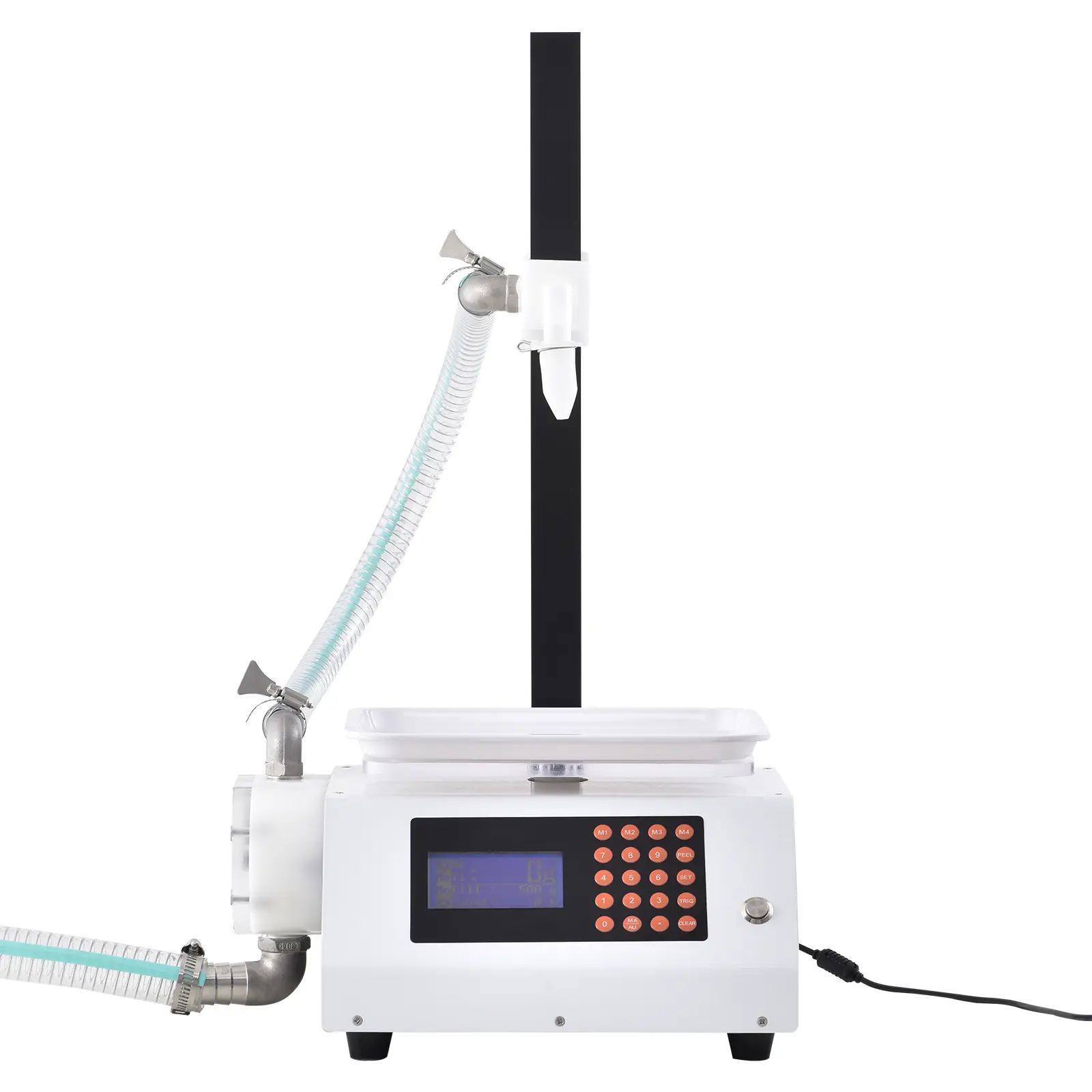 Liquid Filling Machine, 50-5000 g Weighing Capacity, Automatic Bottle Filler Machine Bottling Machine Gear Pump Digital Control for Honey, Oil, Wine, Detergent, Viscous Liquids (Single Nozzle)