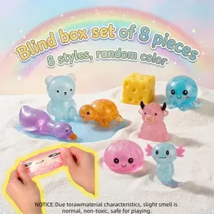 8-Piece Set Mystery Squishy Box, Blind Box Malt Sugar Stress Relief Fidget Toys, Fidget Squishies, Sensory Bundle, Creative Slow-Return Squishy, Party Gift, 8 Different Styles