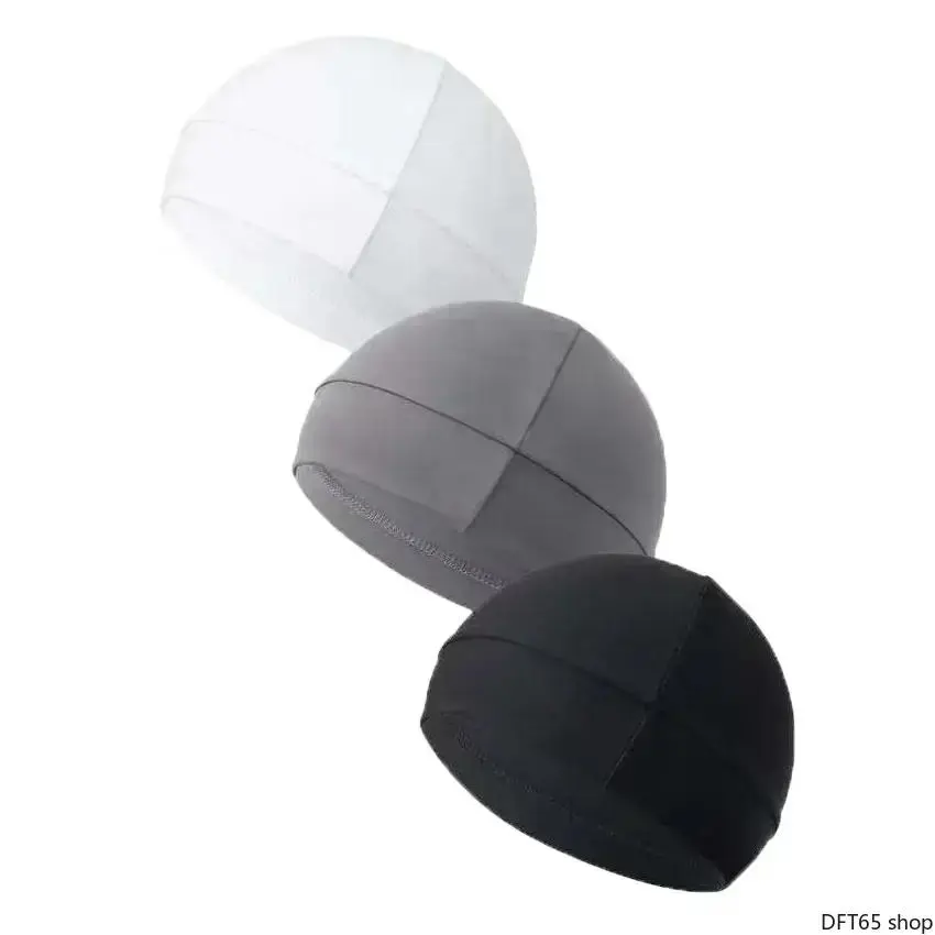 Solid Color Stretch Polyamide Skull Cap Light Thin Breathable Fabric Machine Washable Elastic Close Fit Unisex For Men Women Cycling Helmet Liner Daily Outdoor Sport Portable Sweat Wicking Headwear