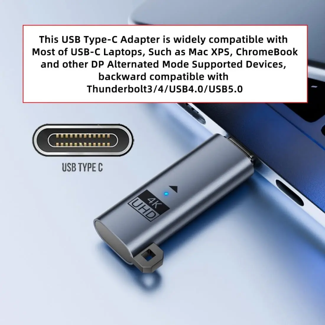 USB-C Virtual Display Adapter USB5.0 USB4.0 Type-C DDC EDID Dummy Plug Headless Ghost Display Emulator 4K@60Hz Compatible with Thunderbolt3/4/5 Blue,AI Skills & AI agent Proxy Runtime, No Monitor Needed, Remote Control, USB Adapters