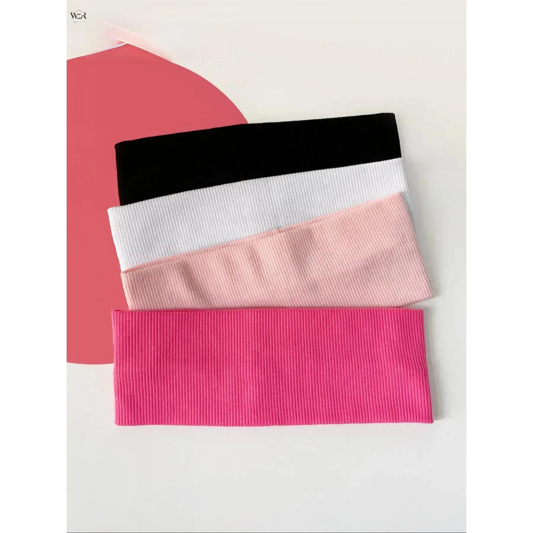 Women's Ribbed Knit Headbands - Plain Wide Elastic Turban Hair Bands, Soft Breathable Stretchy Non-Slip Sports Hair Wraps for Daily Yoga, Running, Face Washing, Multiple Color Options, One Size Fit
