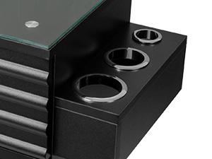 OmySalon Salon Stations for Hair Stylist, Barber Station with Glass Top & Drawers & Hot Tool Holder, Salon Storage Cabinet Hair Organizer Equipment for Beauty Spa Dresser