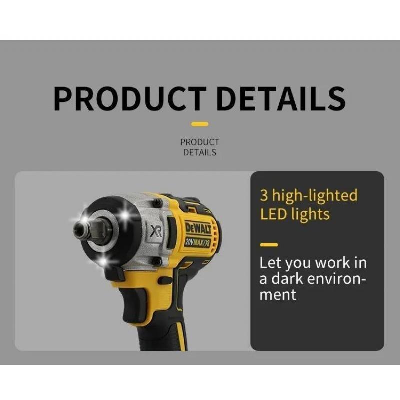 DEWALT DW880 Lithium Brushless Impact Wrench 20V Detachable Tire High Torque High Speed Powerful Disassembly Tool