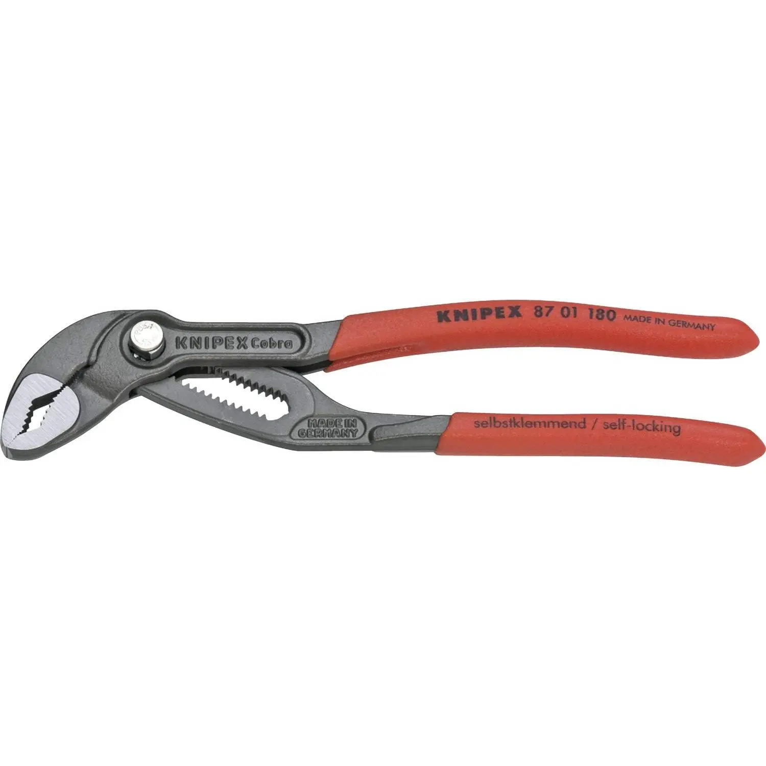 7-1/4 Inch Cobra-Style Water Pump Pliers, Chrome Vanadium Steel Adjustable Gripping Tool with Push-Button Control, Button Adjust. for Round & Hex Nuts