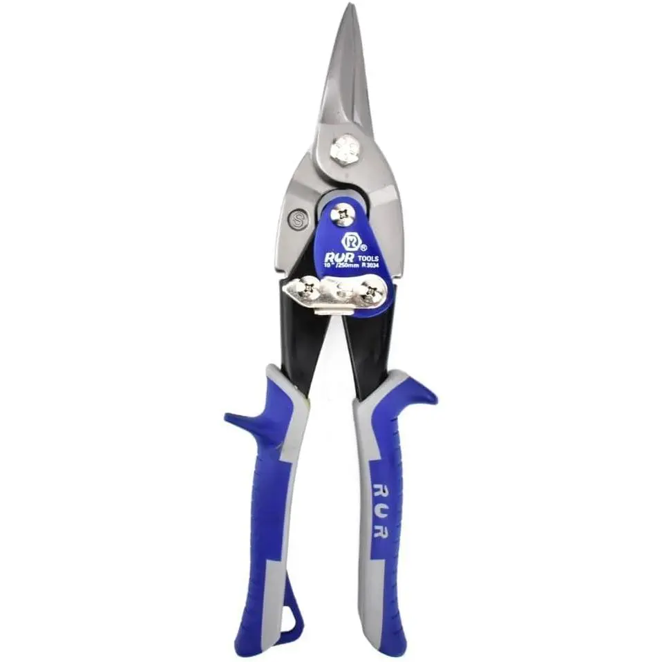 10-Inch New Heavy-Duty Aviation Tin Snips, Professional Straight-Cut Metal Shears for Sheet Metal, Durable Chrome Vanadium Steel Construction for Precision Cutting