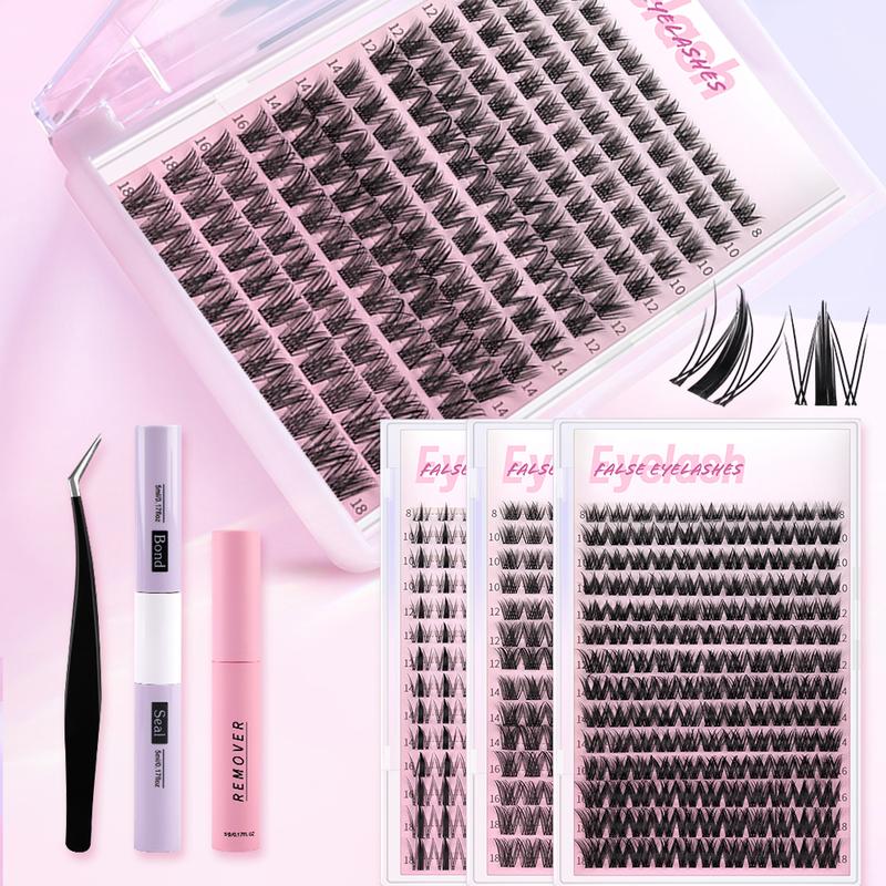Surprise!Lash CLusters Kit, Personalized Styles Lashes Cluster With Invisible Band Lashes,Manga Lash Extension with Waterproof Long-lasting Lash Bond and Seal,Tweezers and Remover for DIY Eyelash at Home Easily, Natural Makeup Girl Gifts BlackFriday