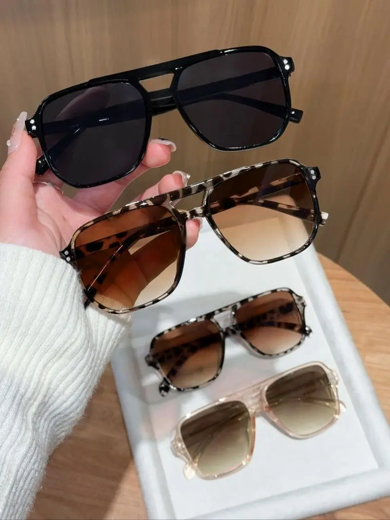 4-Pack Unisex Y2K Fashionable Aviator Sunglasses | Stylish  display picture 2