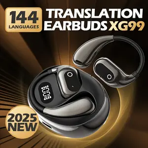 2025 AI Real-Time Translation Earbuds  Noise Cancelling & Charging Case, Smart Translator for Smartphones (/) - Compatible , -C Charging, Ideal for Travel, Business & Meetings