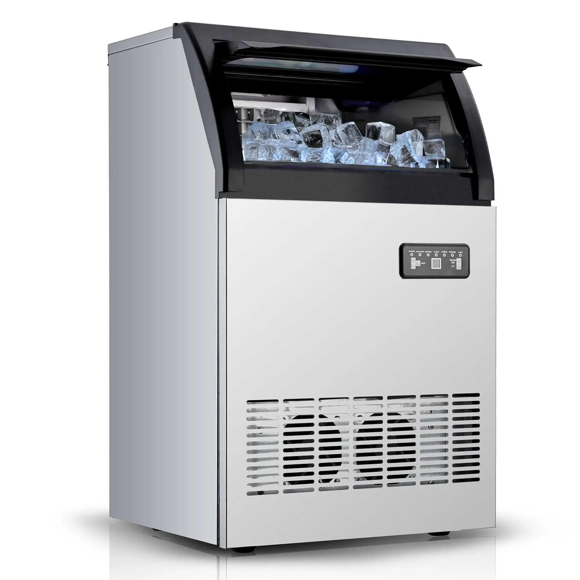 GARVEE120lbs/24H Ice Maker Machine, Stainless Steel Under Counter ice Machine, Self Cleaning, 33 lbs Basket for Home Office Restaurant Bar