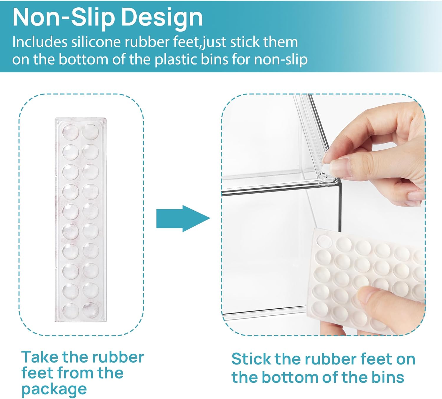 4 Pack Stackable Storage Drawers, 6.6''Tall Acrylic Bathroom Makeup Organizers,Clear Plastic Drawers For Vanity, Undersink, Kitchen Cabinet,Pantry Organization and Storage