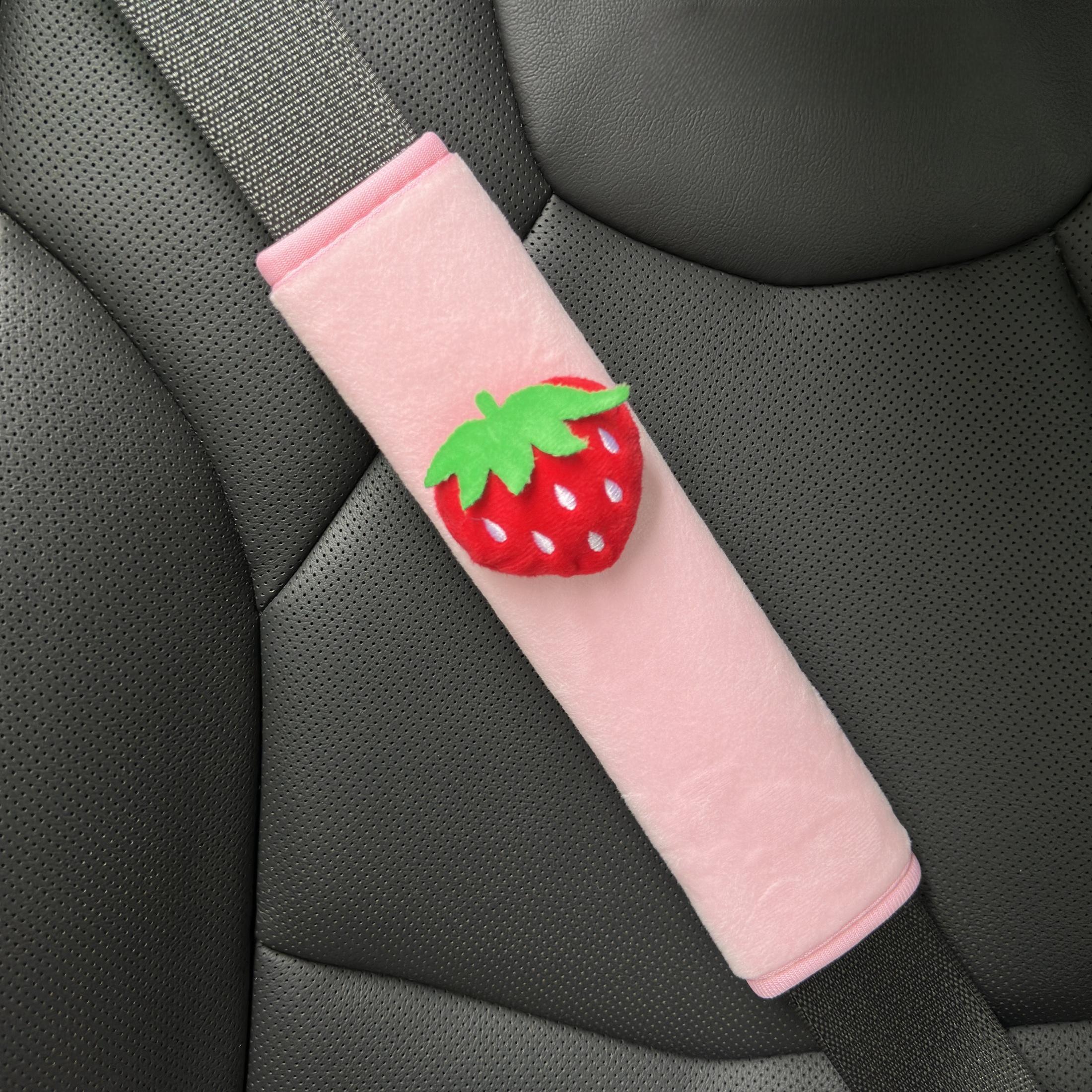 Strawberry Design Car Seat Belt Shoulder Protector, Breathable & Anti-pinch Car Seat Belt Shoulder Pad, Car Interior Decoration Accessories, Girly Car Accessories