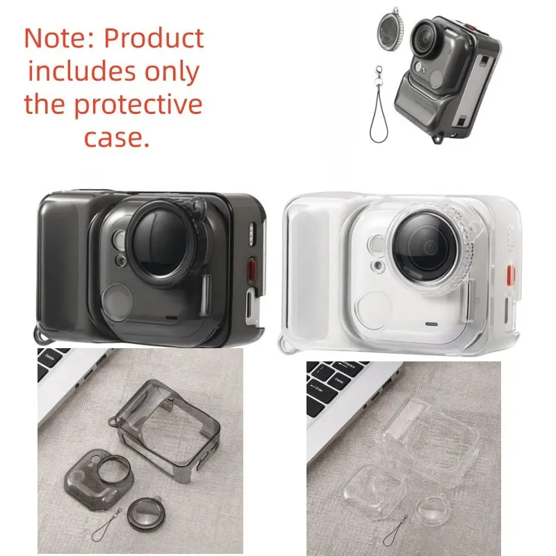Soft TPU Protective Cover for Insta360 GO Ultra Action Camera Photography Waterproof Anti-Scratch Shockproof Protective Case Sleeve with Lens Cap & Lanyard Accessories (Transparent) Protection
