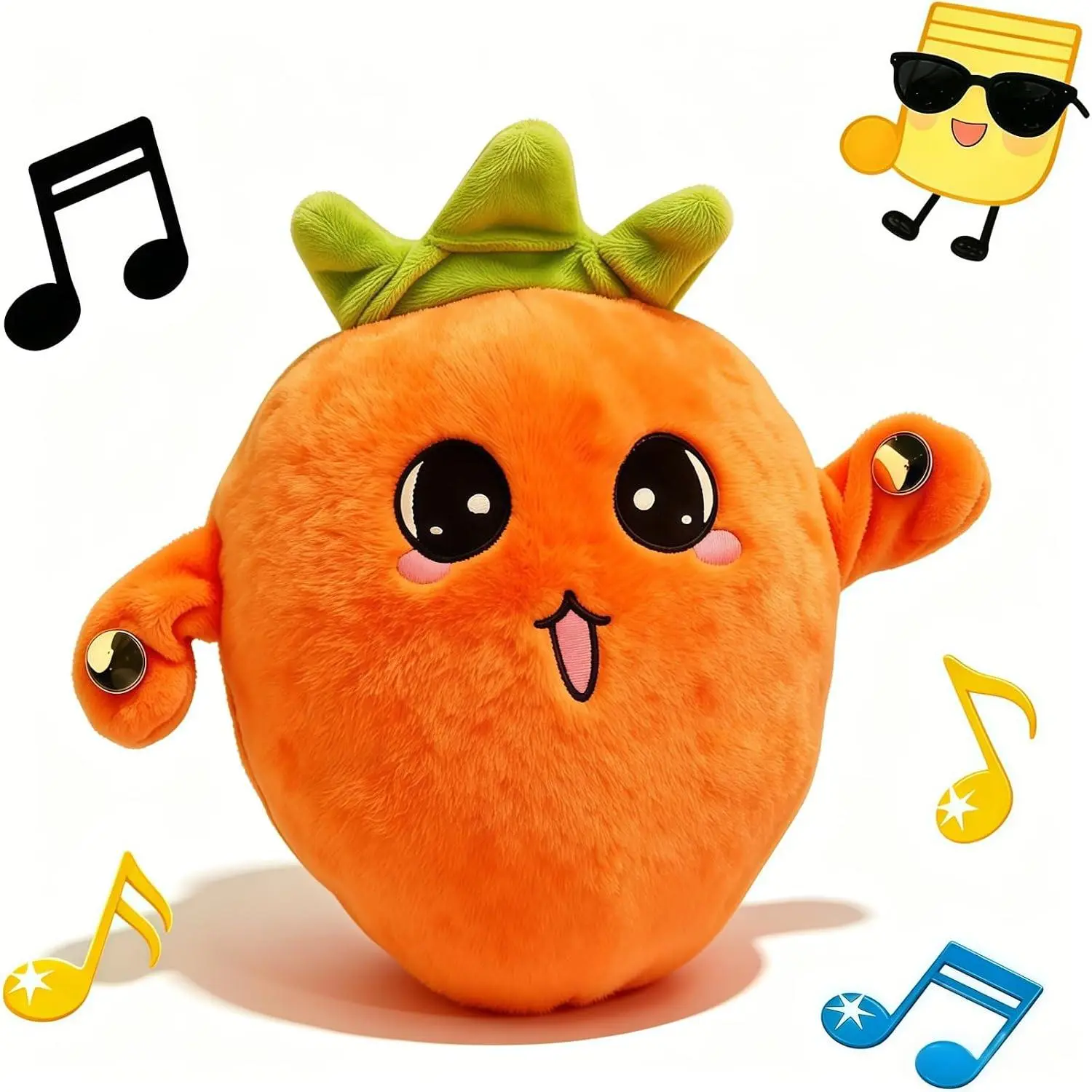 Baby Musical Sensory Toy,nteractive Musical Plush Toy with Sounds,Sensory Activity Learning Educational Kid Toy,Fun Christmas and Birthday Gifts Suitable for Multiplayer interaction (Orange Radish)
