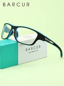 BARCUR Lightweight Anti Blue Light Glasses With A Sporty And Comfortable Square Frame For Daily Tv Watching, Gaming, And Computer Use, Reducing Blue Light