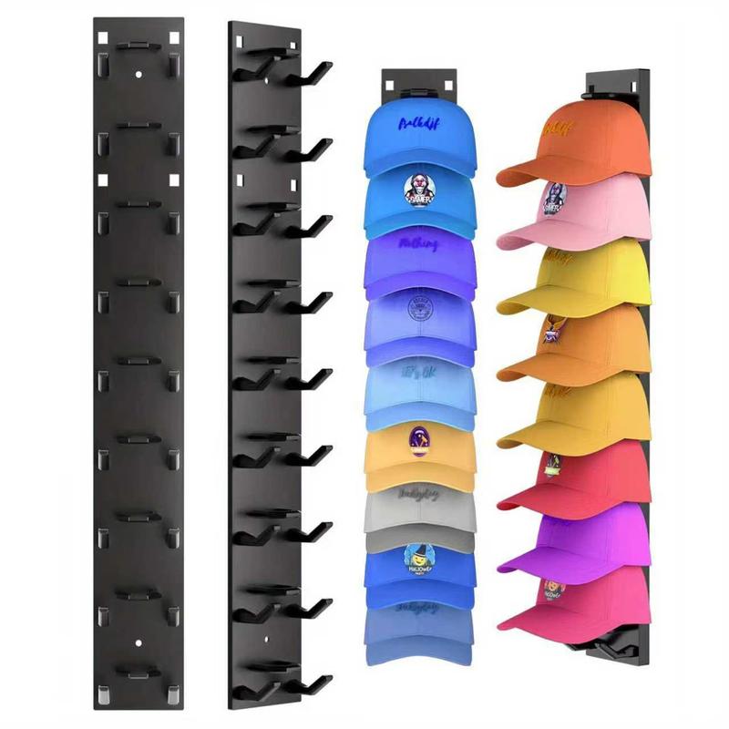 Wall Mounted Baseball Cap Storage Rack, 1/2 Counts Multipurpose Wall Mounted Hat Hook, Hat Storage Display Rack for Closet Door & Bedroom, Shelves, Hat Hanger Holder