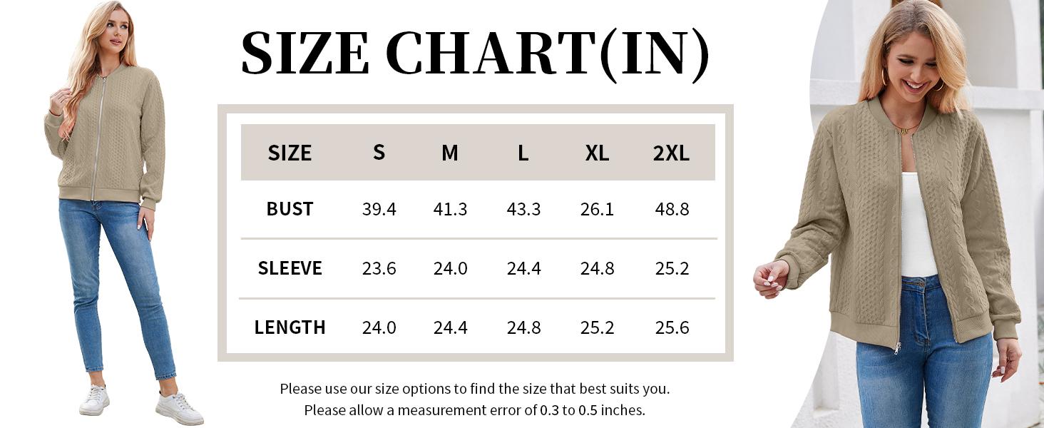 Women's Zip Up Cardigan Sweater Cable Hoodies Long Sleeve Jacket Outfits Crewneck Casual Coat