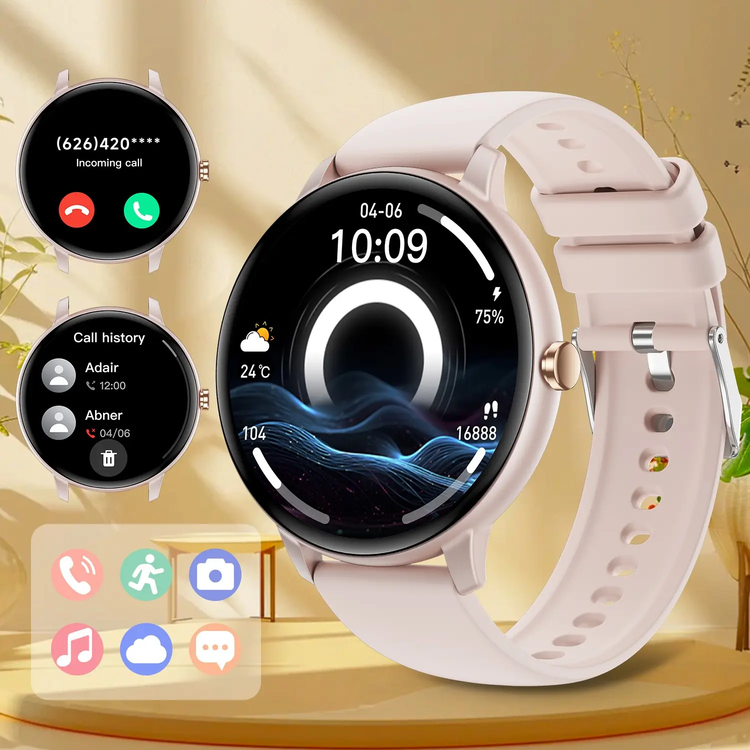 1 Piece Multifunctional Smartwatch, 1.39 inch HD Screen, Stylish Disc Smartwatch, Daily Tracker, Support BT to Make/Receive Calls, Message Alerts, Voice Assistants, Music Controller, For Android/iOS, First choice for Gift Giving, Suitable for Men & Women
