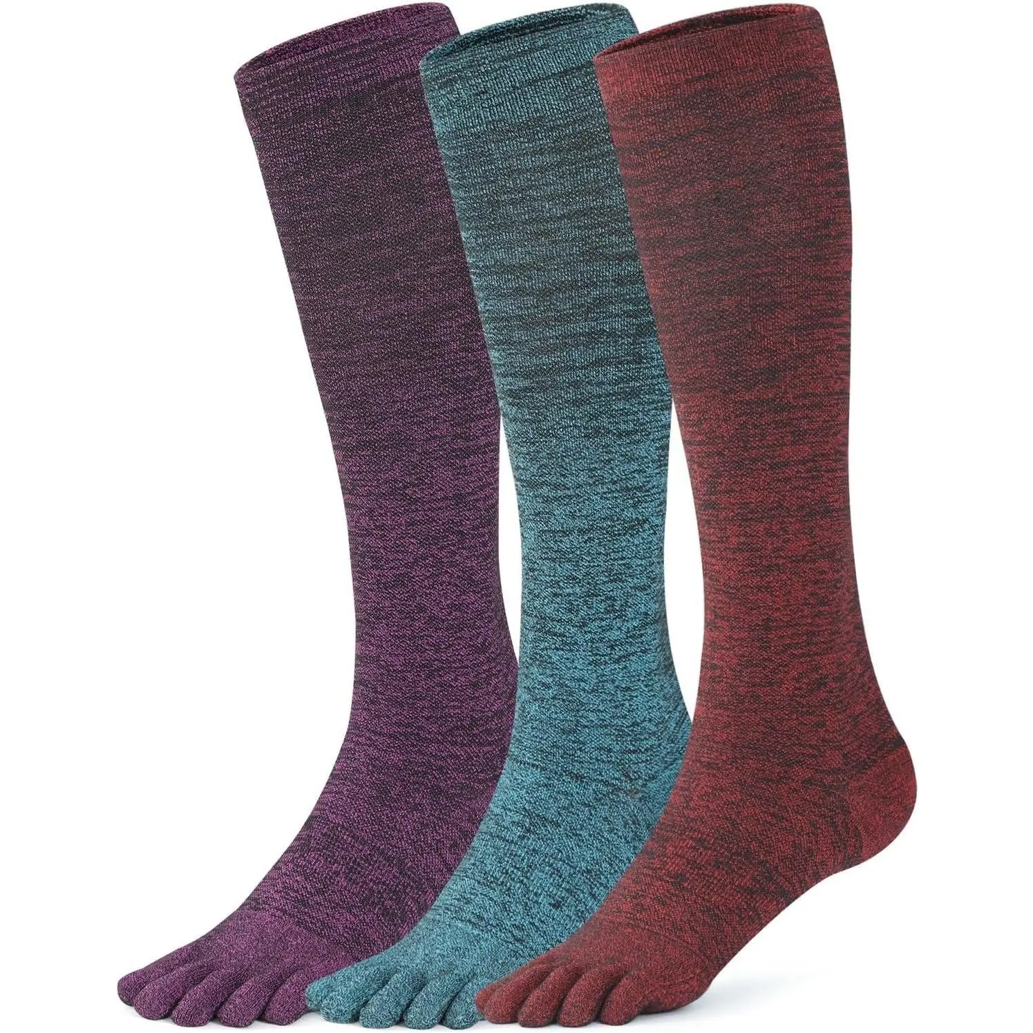 3 Pairs cool-max Compression Toe Socks for Women 15mmHg Circulation Support Socks for Athletic