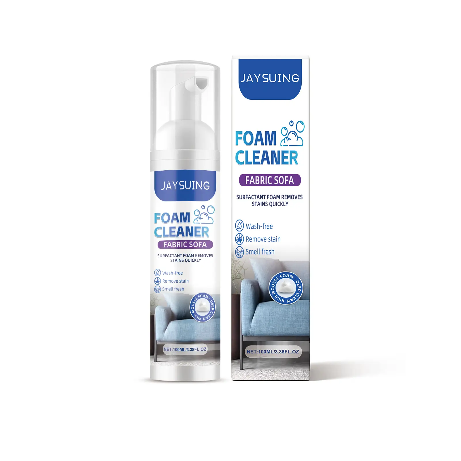 Foamed Fabric Cleaner - Pure, Nano Pine Formula, Glycerin Base with Stain Removal, Deep Penetration - Household Home Care Cleaner for Sofas, Curtains